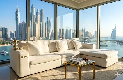 White color marina home lshape sofa for sale