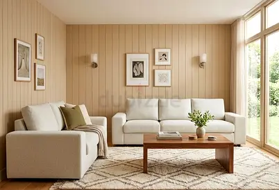 VIMLE 5 SEATERS SOFA SETLight Beige Modern Living Room