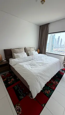 King Upholstered bed with mattress - excellent condition - DIFC pickup