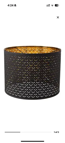 XL Black  Gold Perforated Metal Lampshade (Modern) IKEA NYMO lamp shade, 44cm