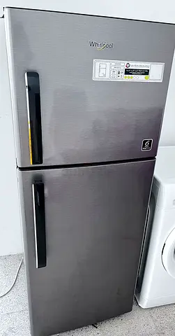 Whirlpool Top Freezer Refrigerator - Stainless Steel, Good Condition