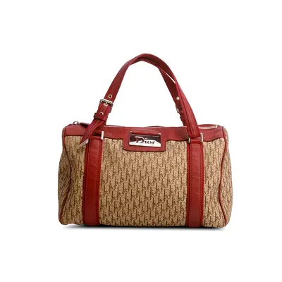 Authentic Christian Dior Brown Monogram Street Chic Boston Bag