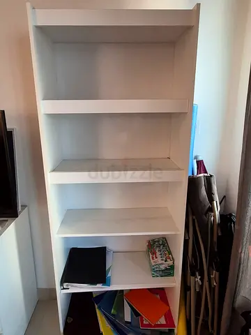 White 5-Compartment Bookcase / Storage Shelf - Good Condition