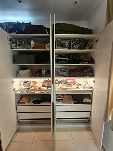 IKEA PAX Wardrobe / Closet with Shelves and Drawers - White