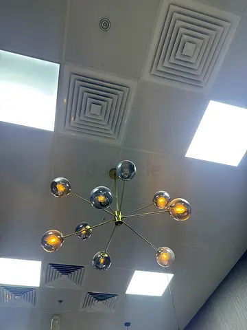 Modern Sputnik Chandelier with Glass Globe Shades - 8 Light