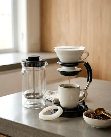 French Press Coffee Maker  Stand Bundle