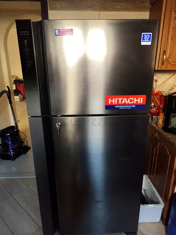 Hitachi Top Freezer Refrigerator - Stainless Steel, Good Condition