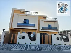 For rent: Modern villa, first occupancy, in Ajman - Al Helio area. 4 master bedrooms, living room, m
