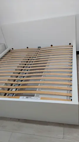 Ikea White Slatted Bed Frame - Queen Size