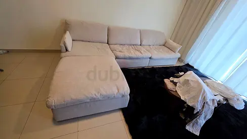 Home Center swin feather filled sofa with footstool