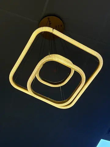Modern LED Square Ring Ceiling Light - 3-Tier Pendant