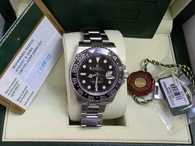 Rolex GMT-Master II Stainless Steel Black Ceramic Bezel with Papers