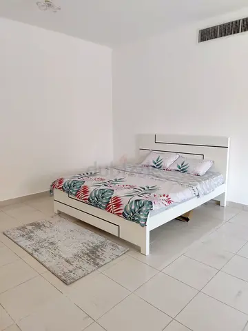 White Wooden Double Bed with Headboard - Good Condition