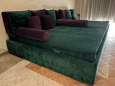 LARGE VELVET LOUNGE SOFA