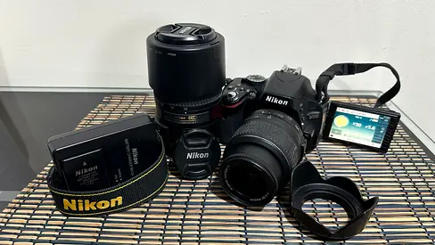 Nikon D5100 Camera for Sale + 18-55 + 55-300 Lens Lens Filter + Tripod + Camera Bag