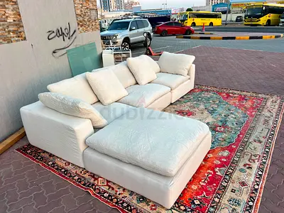 Excellent condition Marina home luscious feather filled sofa with ottoman