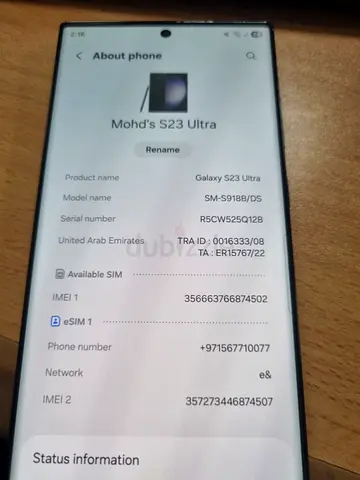 Samsung Galaxy S23 Ultra - Exelent Working Condition