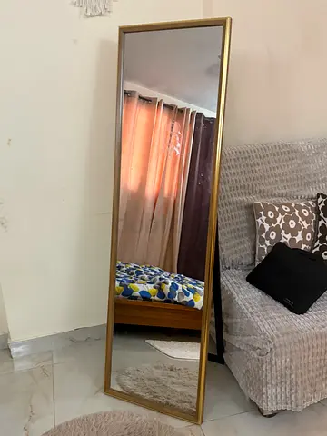 Full-Length Gold Framed Standing Mirror - Good Condition