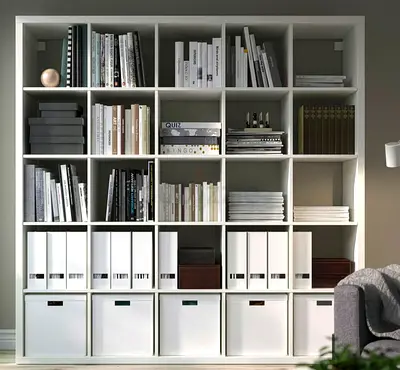 Large White Modular Bookcase / Storage Shelving Unit / Kallax