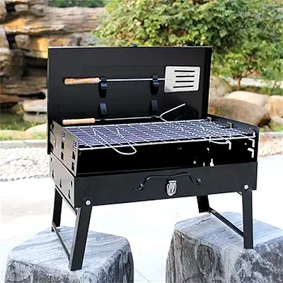 Outdoor Portable Charcoal Grill Folding Box Barbecue Grill Grill Self-Service Bbq/D/As Show (D As Sh