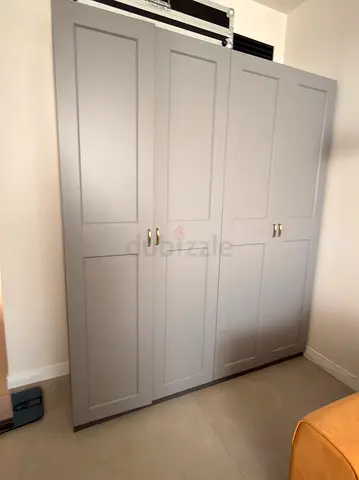 IKEA PAX Grey freestanding wardrobe / armoire in good condition