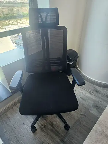 Black Ergonomic Mesh Office Chair with Adjustable Headrest