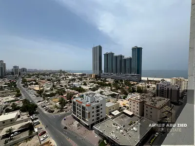 1bhk apartment on Ajman Corniche with open sea view, master room, central AC, free parking & excell