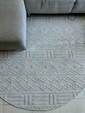 Round Beige Carpet 200x200 cm