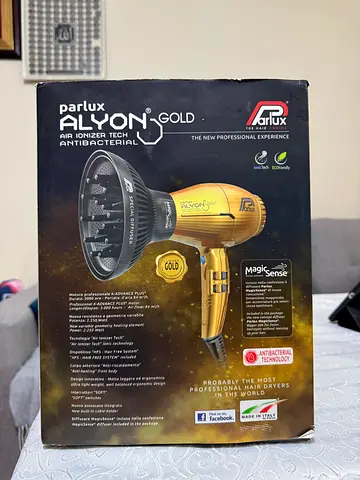 Parlux ALYON Hair Dryer Air Ionizer Tech Gold Edition