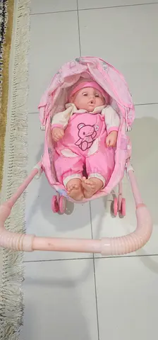 Lightweight Pink Doll Pram/Stroller - Good Condition