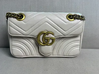 Gucci GG Marmont White Shoulder Bag