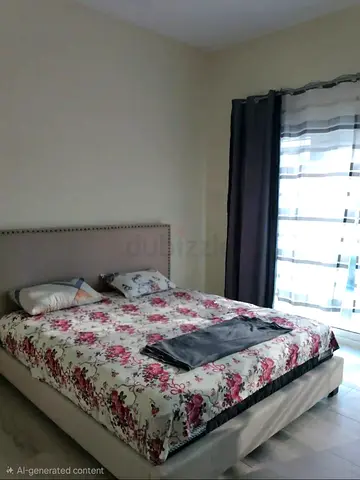 Queen fabric bed frame with mattress - excellent condition
