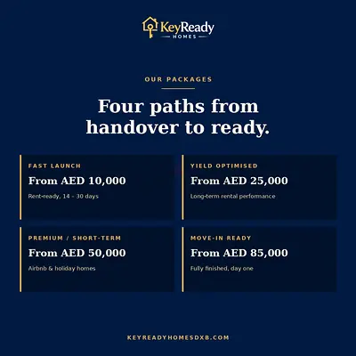 Rent-Ready in 14 Days — Full Fit-Out, Furniture  Styling · Boost Yield 15–30%