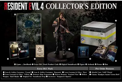 Resident Evil 4 Collectors Edition – Complete Box Set with Leon Figure, Steelbook  Extras