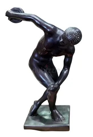Discus Thrower Sculpture resin wood  13x23x6cm
