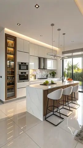 Modern White Kitchen Island