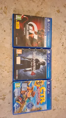 3 Ps4 games CTR Crash team racing,Gran Turismo Sport,Uncharted 4