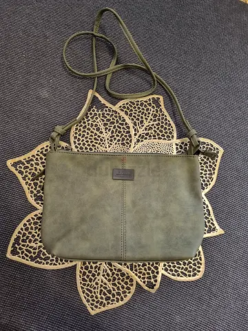 Green velvety bag
