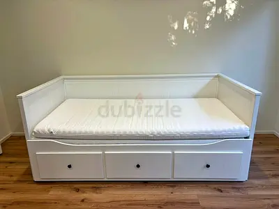 Ikea White Hemnes Daybed with Ikea Mattress-10/10