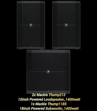 Mackie sound system . 2 tops - 1 Sub
