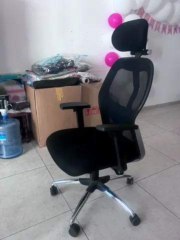Ergonomic Office Chair with Headrest – Mesh Back, Adjustable Armrests