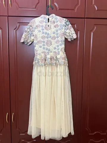 Light Cream Lace and Tulle Girls Party Dress (XS - M)