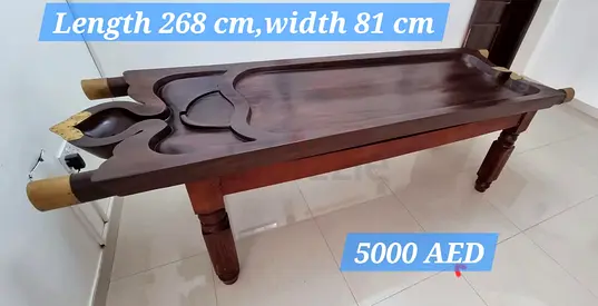 Traditional Indian Ayurveda massage table. ( DRONI)