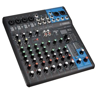 Yamaha MG10XU 10-Channel Analog Mixer, with 4 Microphone Preamps, 3 Dedicated Stereo Line Channels,