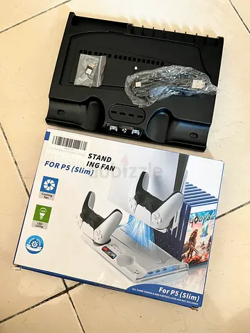 Vertical cooling stand with dual controller charger for PS5 Slim (new in box)