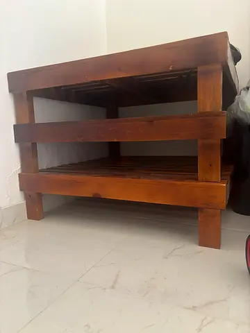 Solid Wooden Slatted Coffee Table - Outdoor/Patio Ready