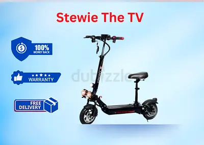 Crony V10 Big Display Electric Scooter with Seat 1200W, 48V/14AH - Warranty - Free Delivery All UAE