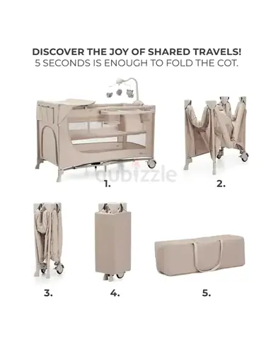 High Quality Foldable Baby Cot / Playard with Bassinet and Changing Station - Beige