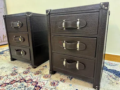 Crocodile Leather Nightstands ( Great Condition )