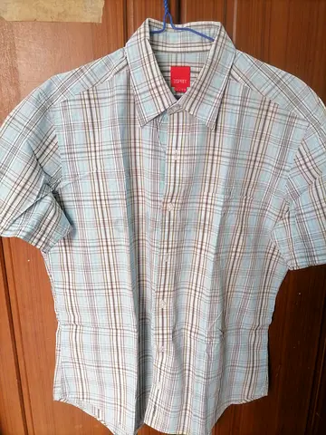 Esprit short-sleeve checked shirt - size Large